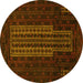 Round Southwestern Yellow Country Rug, tr2009yw