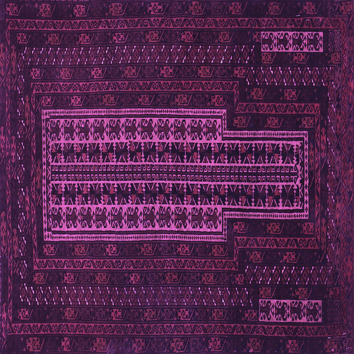 Square Machine Washable Southwestern Purple Country Area Rugs, wshtr2009pur