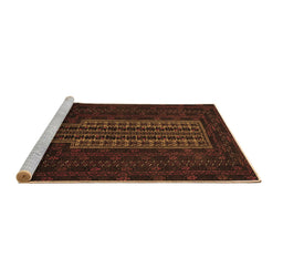 Sideview of Machine Washable Southwestern Brown Country Rug, wshtr2009brn