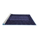 Sideview of Machine Washable Southwestern Blue Country Rug, wshtr2009blu