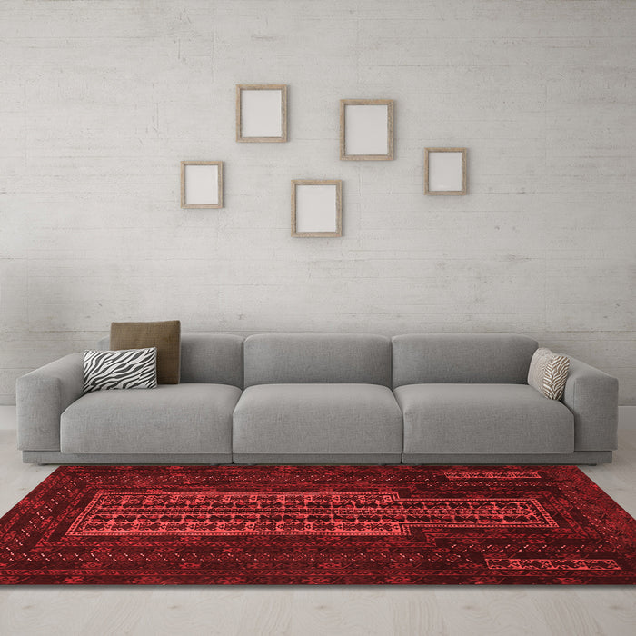 Country Red Washable Rugs