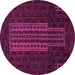 Round Southwestern Pink Country Rug, tr2009pnk