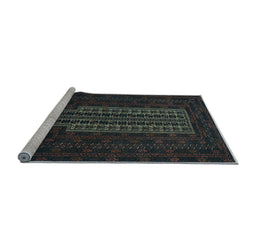 Sideview of Machine Washable Southwestern Light Blue Country Rug, wshtr2009lblu