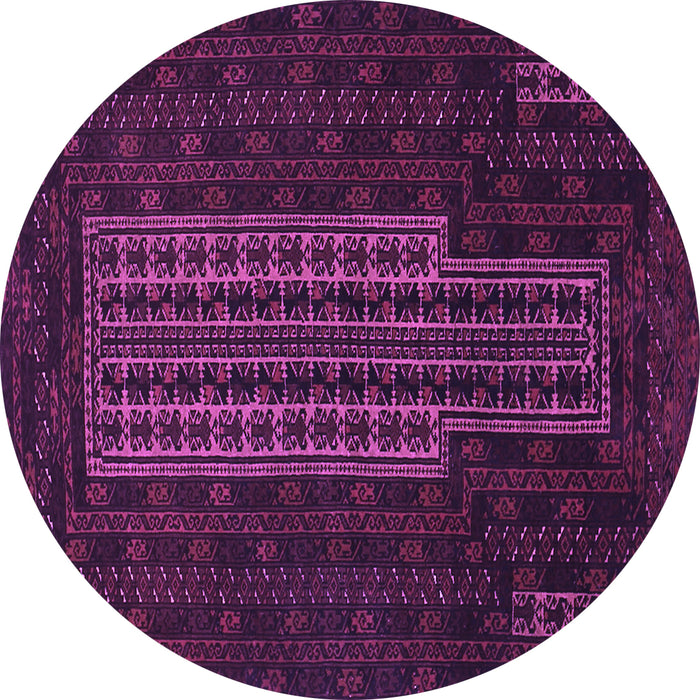 Round Machine Washable Southwestern Purple Country Area Rugs, wshtr2009pur