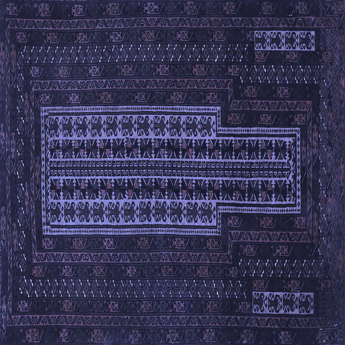 Square Southwestern Blue Country Rug, tr2009blu