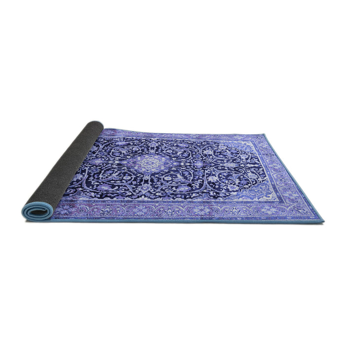 Sideview of Medallion Blue Traditional Rug, tr200blu