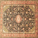 Square Medallion Brown Traditional Rug, tr200brn