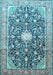 Medallion Light Blue Traditional Rug, tr200lblu