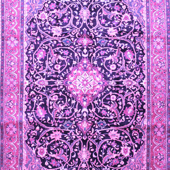 Machine Washable Medallion Purple Traditional Area Rugs, wshtr200pur