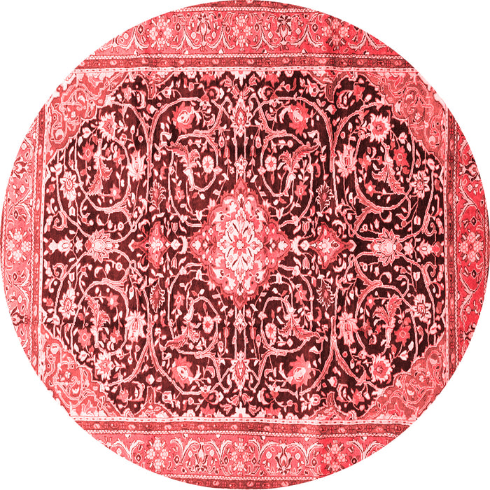 Machine Washable Medallion Red Traditional Rug, wshtr200red