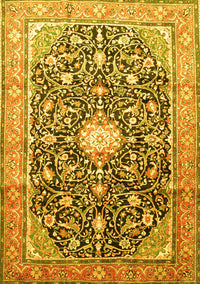 Medallion Yellow Traditional Rug, tr200yw