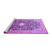 Sideview of Machine Washable Medallion Purple Traditional Area Rugs, wshtr200pur