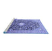 Sideview of Machine Washable Medallion Blue Traditional Rug, wshtr200blu