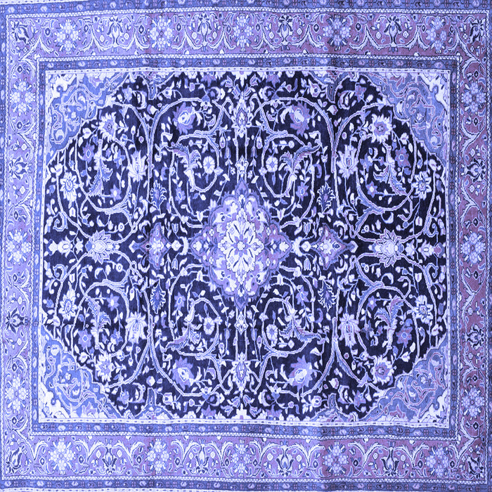 Square Medallion Blue Traditional Rug, tr200blu