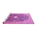 Sideview of Machine Washable Medallion Pink Traditional Rug, wshtr200pnk