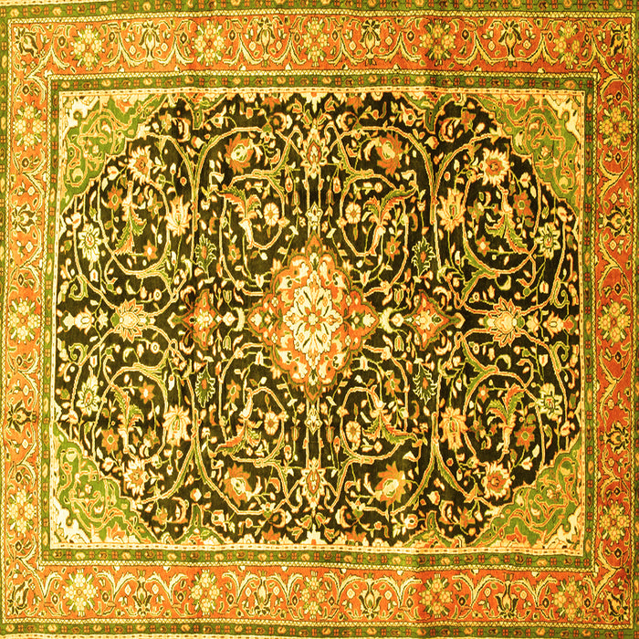 Square Medallion Yellow Traditional Rug, tr200yw