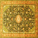 Square Medallion Yellow Traditional Rug, tr200yw