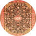 Machine Washable Medallion Orange Traditional Area Rugs, wshtr200org