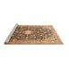 Sideview of Machine Washable Medallion Brown Traditional Rug, wshtr200brn