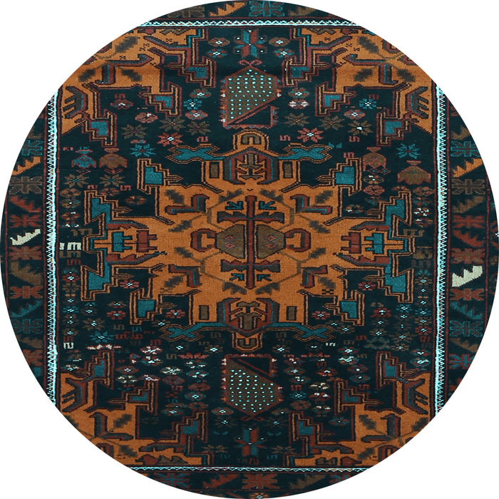 Round Persian Light Blue Traditional Rug, tr2010lblu