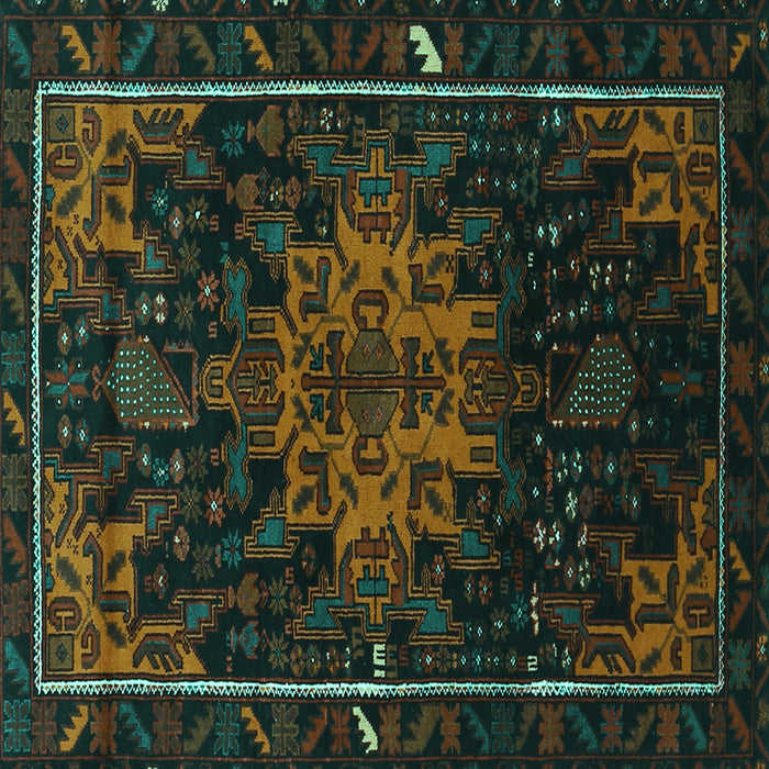 Square Persian Turquoise Traditional Rug, tr2010turq
