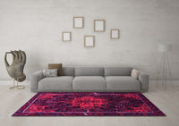 Machine Washable Persian Pink Traditional Rug, wshtr2010pnk