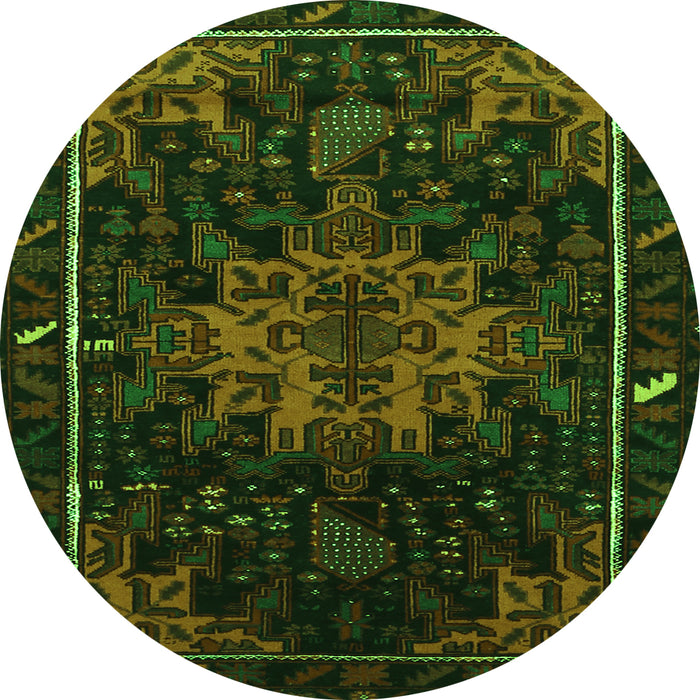 Square Persian Green Traditional Rug, tr2010grn