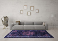 Machine Washable Persian Blue Traditional Rug, wshtr2010blu