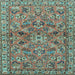 Square Persian Light Blue Traditional Rug, tr2011lblu