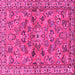 Square Machine Washable Persian Pink Traditional Rug, wshtr2011pnk