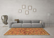 Machine Washable Persian Brown Traditional Rug in a Living Room,, wshtr2011brn