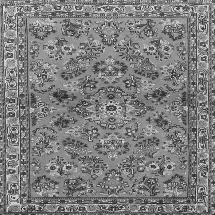 Round Machine Washable Persian Gray Traditional Rug, wshtr2011gry