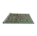 Sideview of Machine Washable Persian Light Blue Traditional Rug, wshtr2011lblu