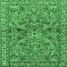 Square Machine Washable Persian Emerald Green Traditional Area Rugs, wshtr2011emgrn