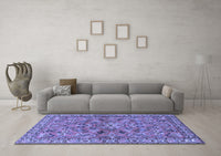 Machine Washable Persian Blue Traditional Rug, wshtr2011blu