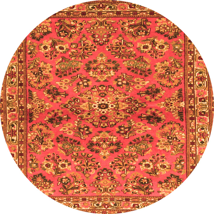 Square Persian Orange Traditional Rug, tr2011org