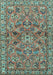 Machine Washable Persian Light Blue Traditional Rug, wshtr2011lblu