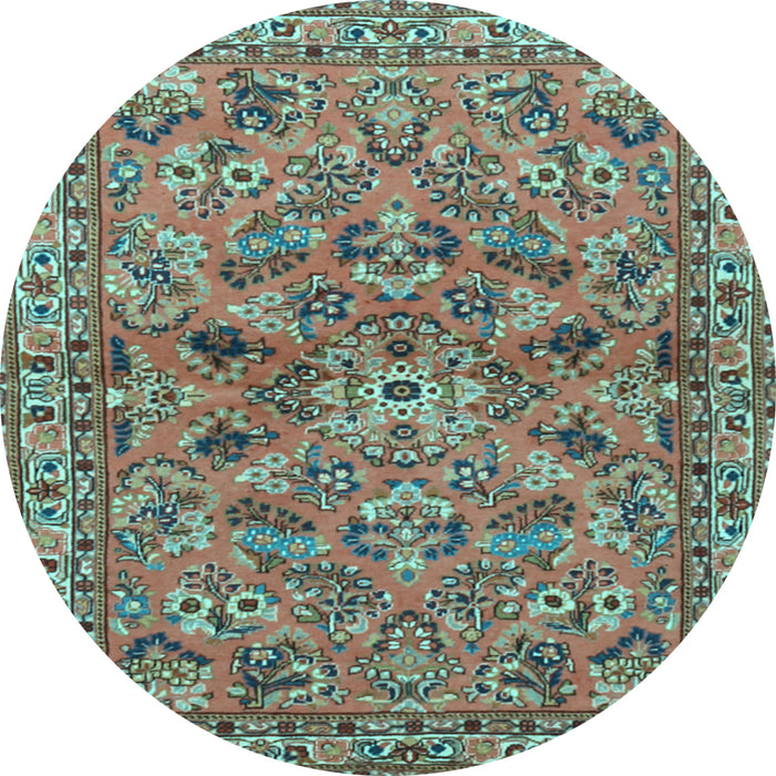 Round Persian Light Blue Traditional Rug, tr2011lblu