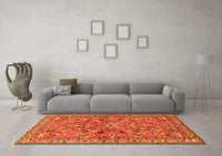 Machine Washable Persian Orange Traditional Rug, wshtr2011org