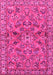 Machine Washable Persian Pink Traditional Rug, wshtr2011pnk