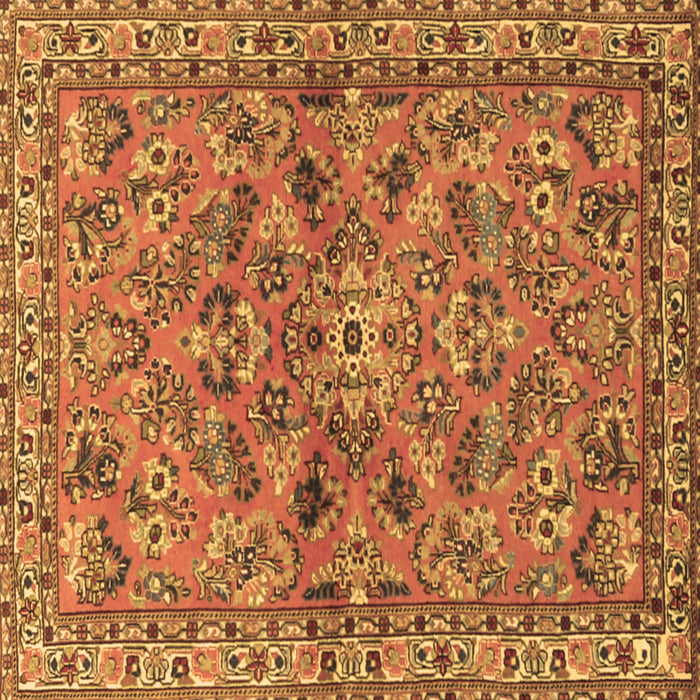 Square Persian Brown Traditional Rug, tr2011brn