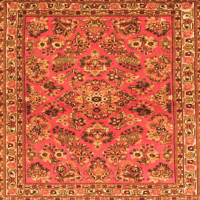 Round Machine Washable Persian Orange Traditional Area Rugs, wshtr2011org