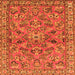 Round Machine Washable Persian Orange Traditional Area Rugs, wshtr2011org