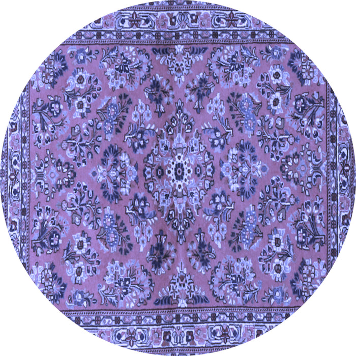 Round Persian Blue Traditional Rug, tr2011blu