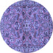 Round Persian Blue Traditional Rug, tr2011blu