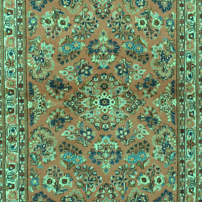 Machine Washable Persian Turquoise Traditional Area Rugs, wshtr2011turq
