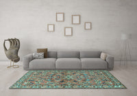 Machine Washable Persian Light Blue Traditional Rug, wshtr2011lblu