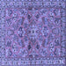 Square Machine Washable Persian Blue Traditional Rug, wshtr2011blu