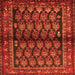 Round Machine Washable Persian Orange Traditional Area Rugs, wshtr2012org