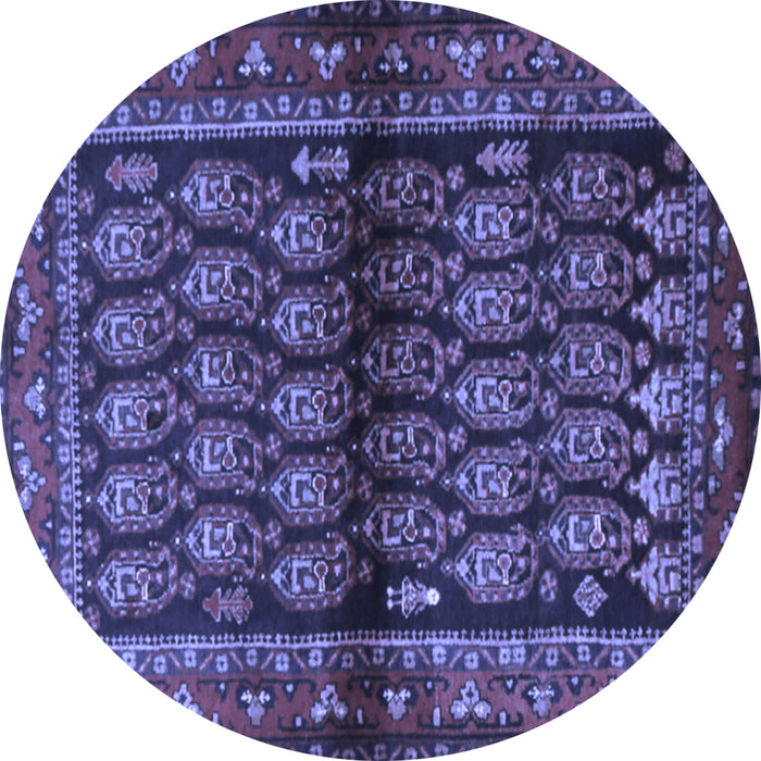 Round Persian Blue Traditional Rug, tr2012blu